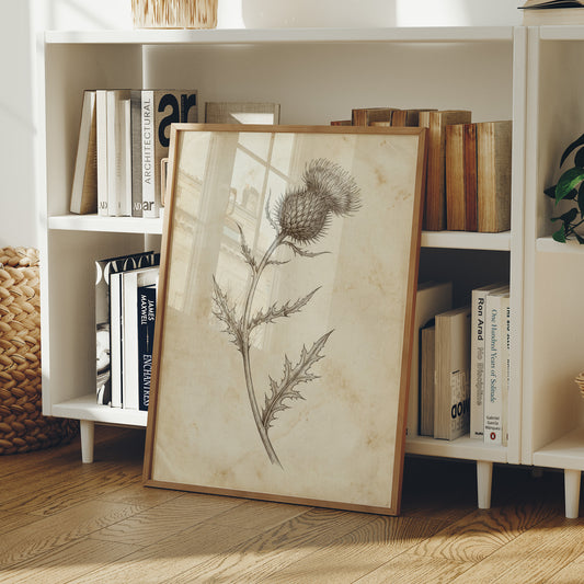 Thistle Study — Vintage Pen and Ink Botanical Print