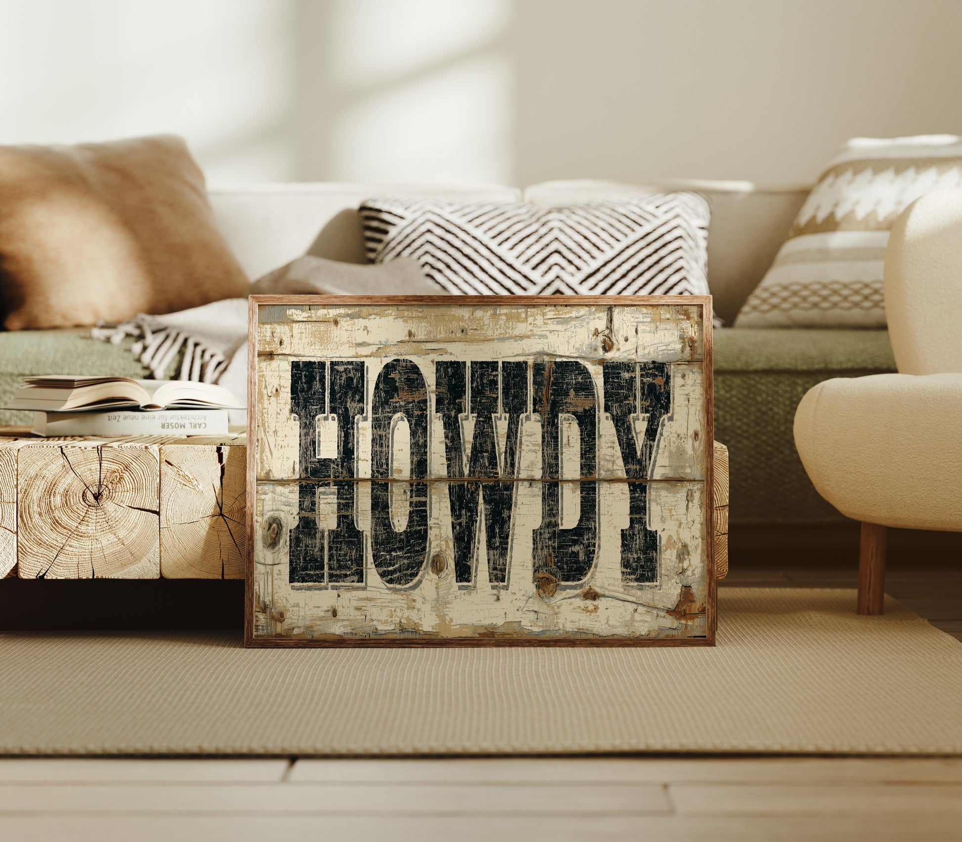 Howdy Weathered Wood Sign