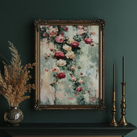 Climbing Roses on Plaster — Impasto Floral Painting