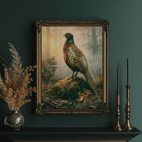 Pheasant at Dawn — Autumn Forest Wildlife Painting