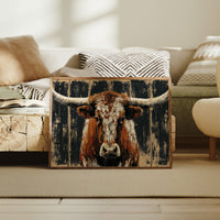 Longhorn Against Midnight Wood
