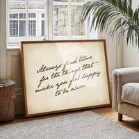 Handwritten Reminder to Live