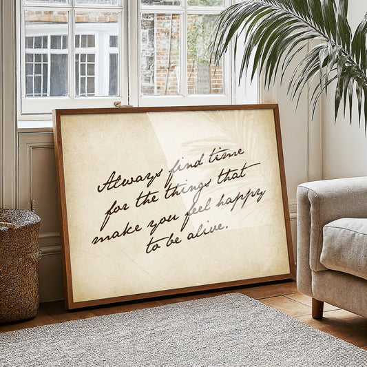 Handwritten Reminder to Live