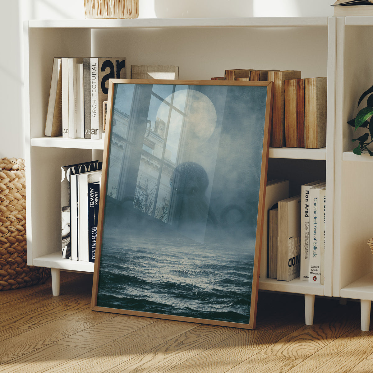 The Kraken Rises — Moonlit Deep Sea Painting