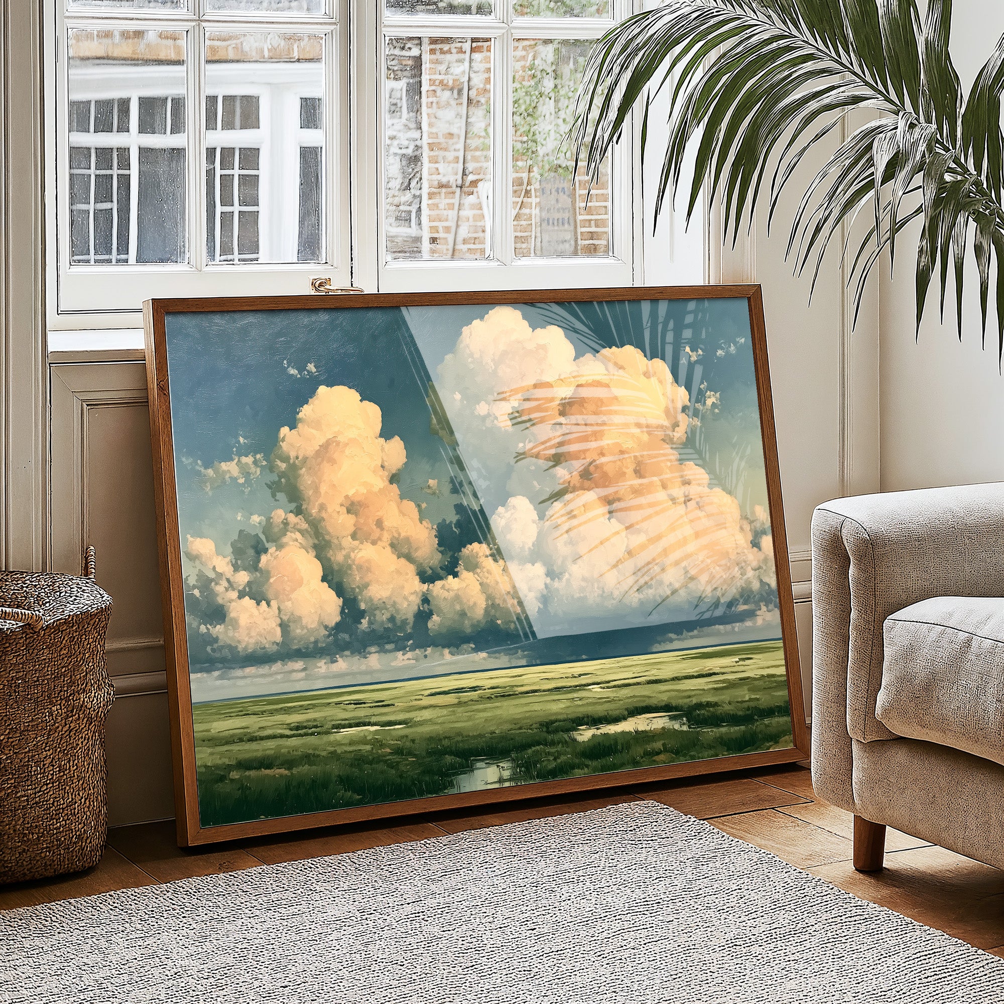Peach Cloud Over the Marsh