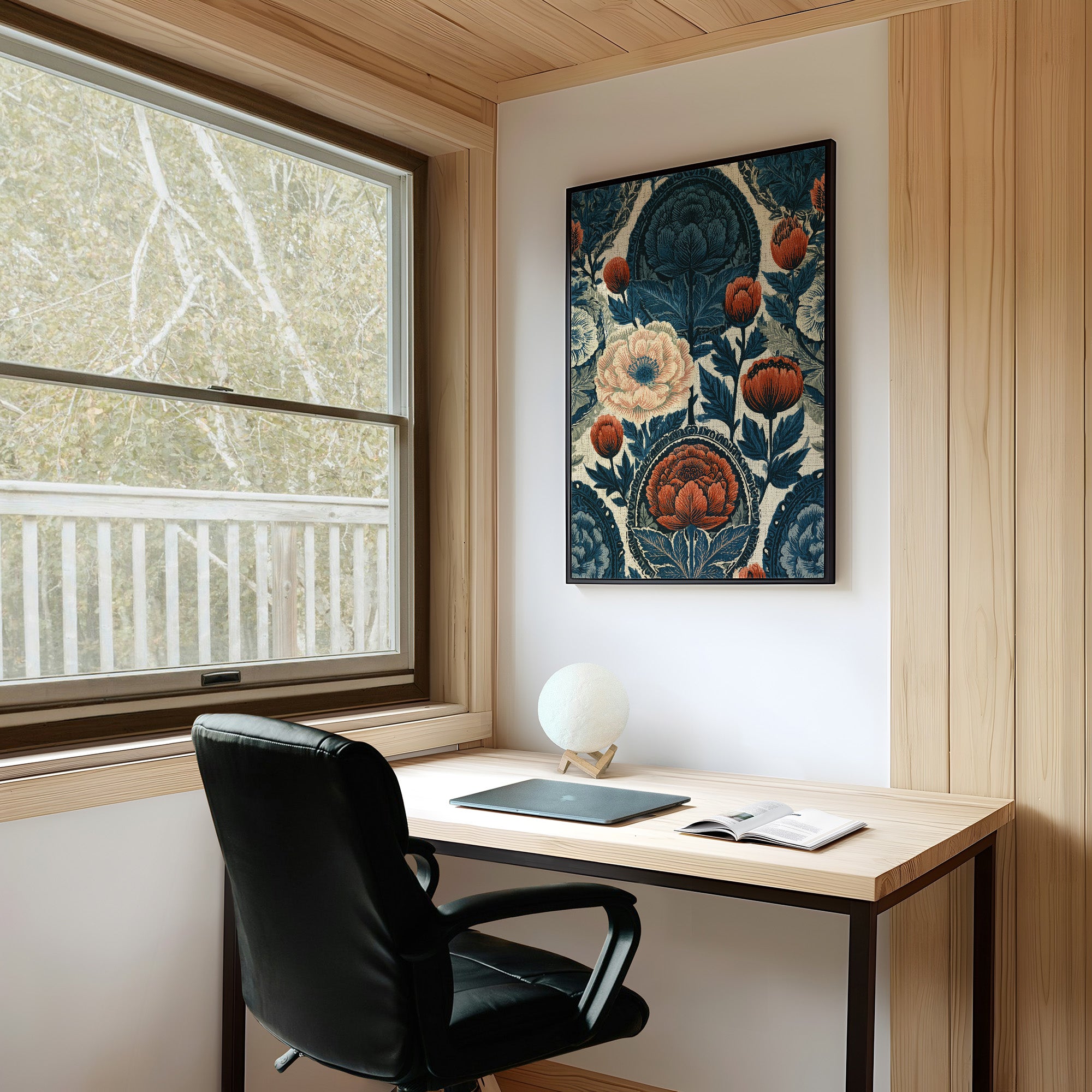Indigo Garden: A Vintage Floral Tapestry