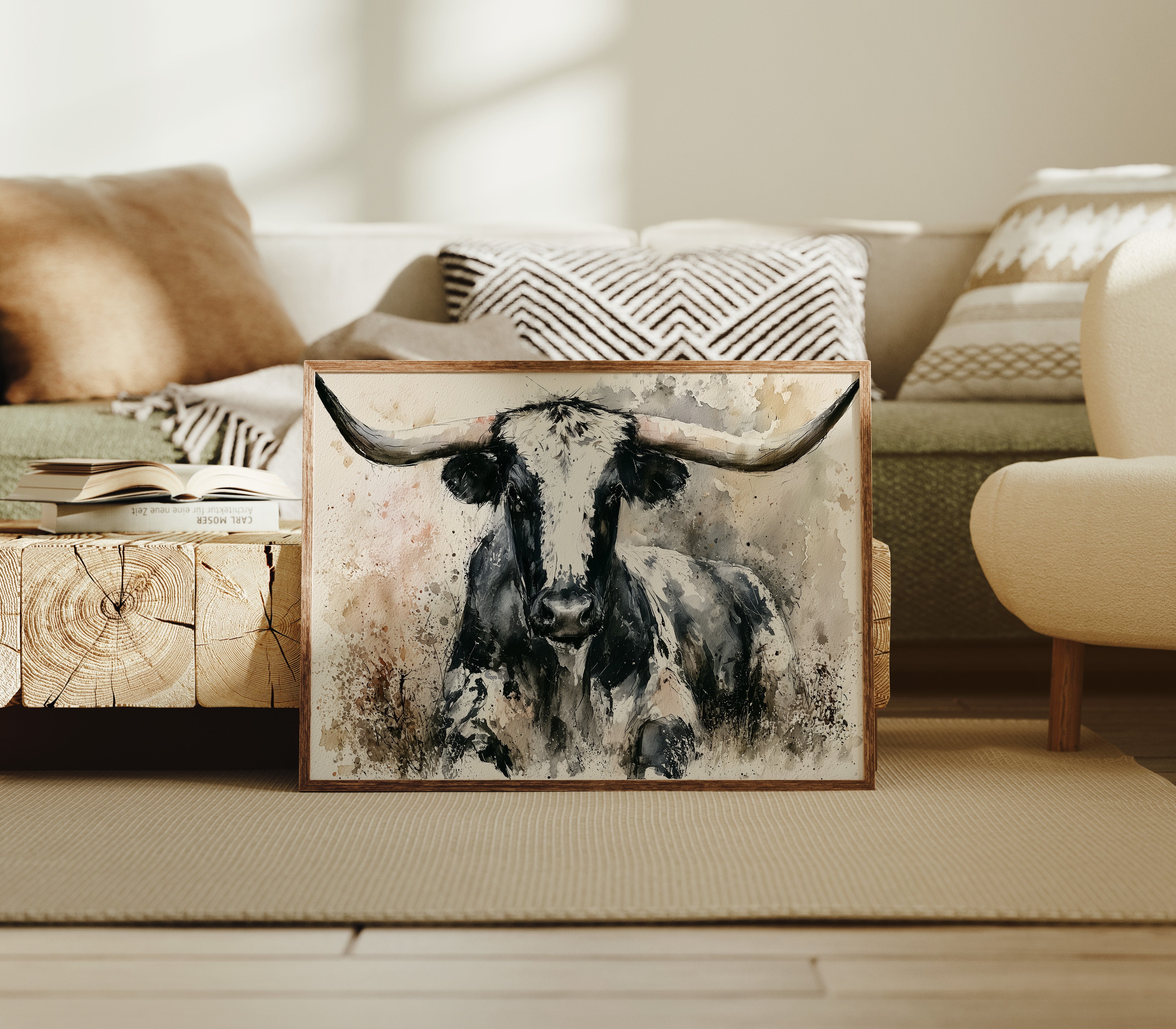 Longhorn in Black and White
