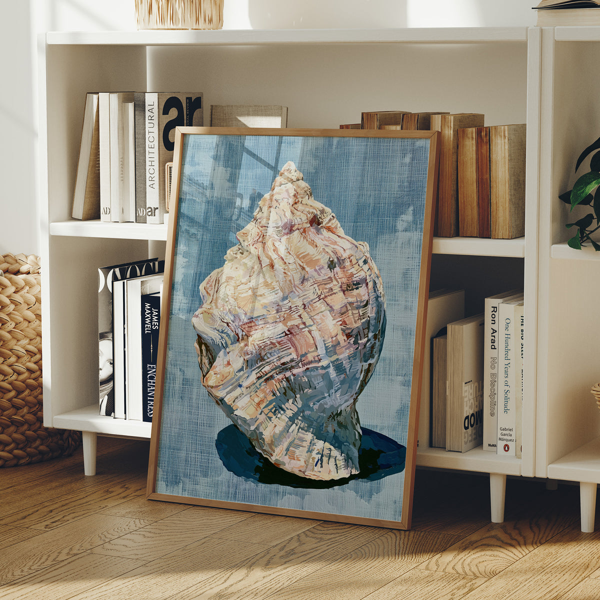 Weathered Conch, Woven Blue