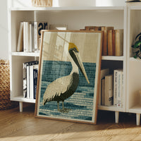 Pelican in Woven Waves