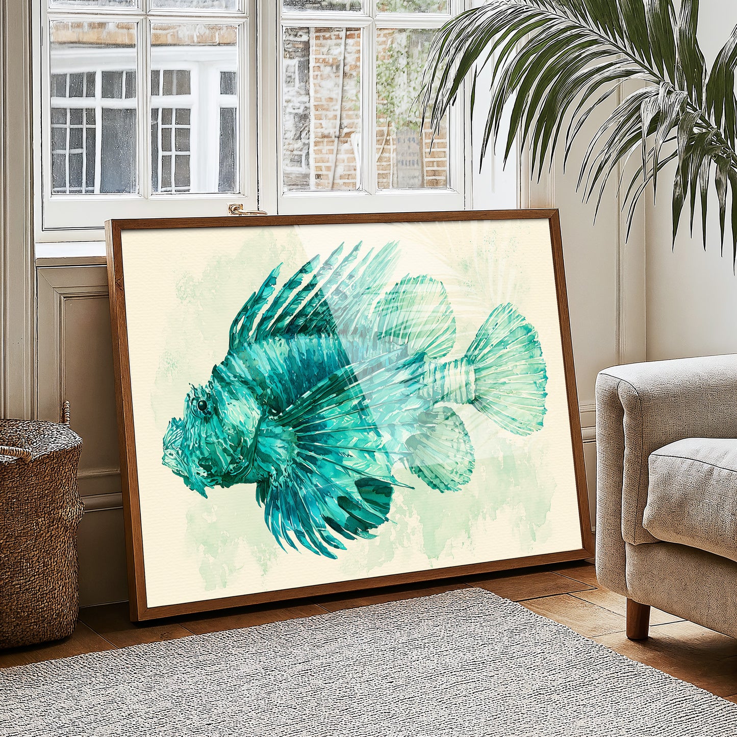 Lionfish in Turquoise Bloom