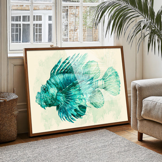 Lionfish in Turquoise Bloom