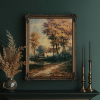 Autumn Cottage by the Water's Edge