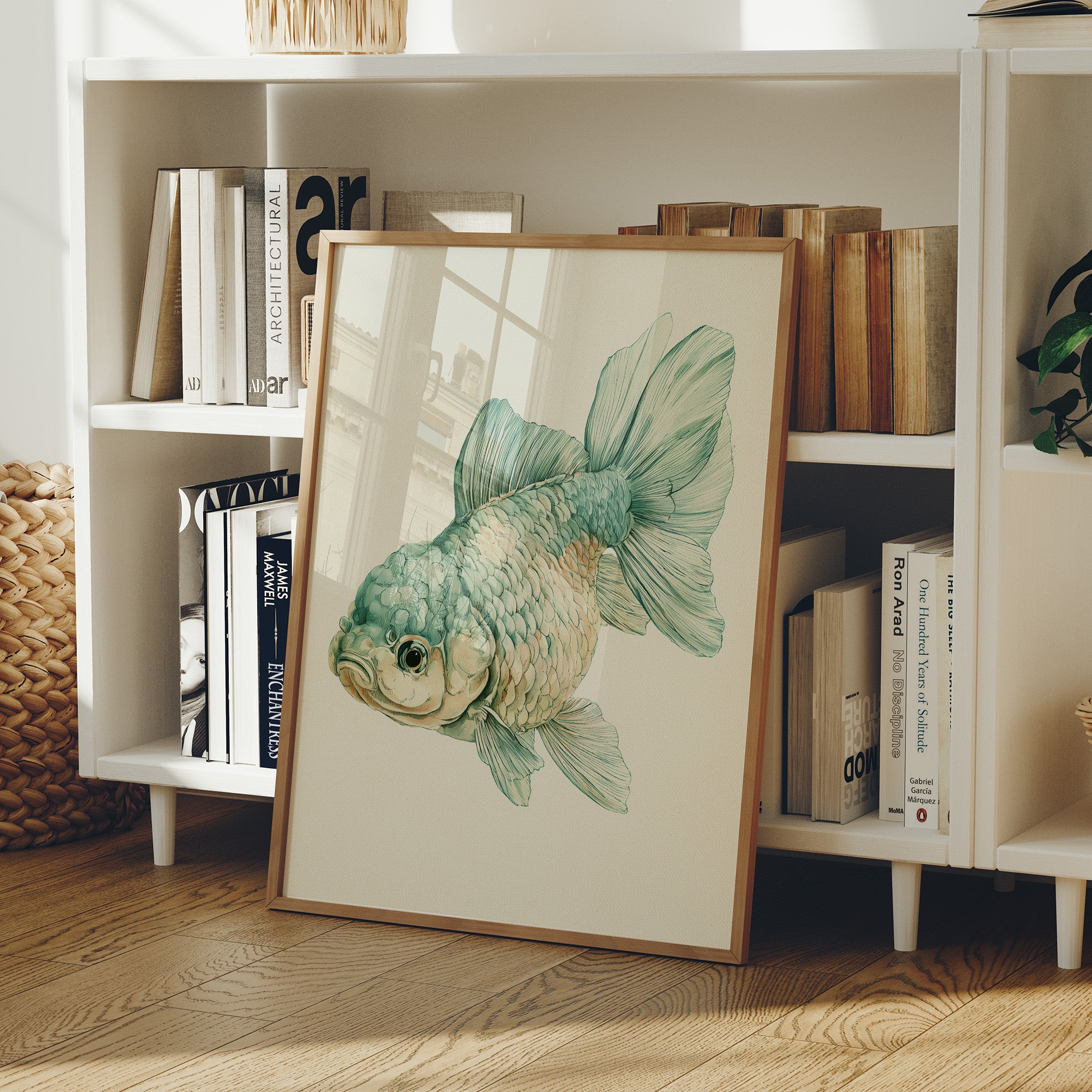 Seafoam Fancy: A Goldfish Portrait