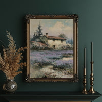 Lavender Fields and the Farmhouse Beyond