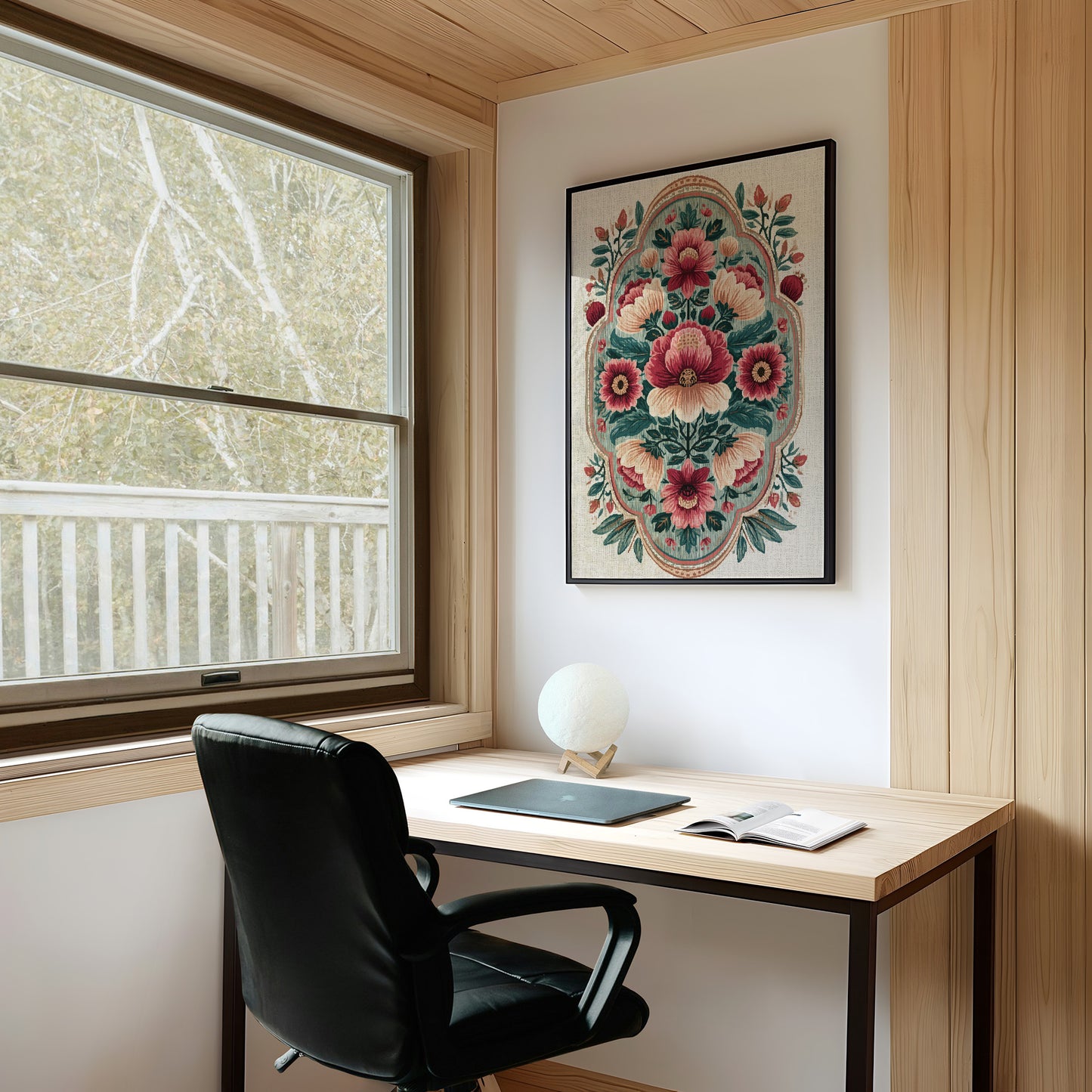 Sage Medallion: A Symmetrical Floral Tapestry