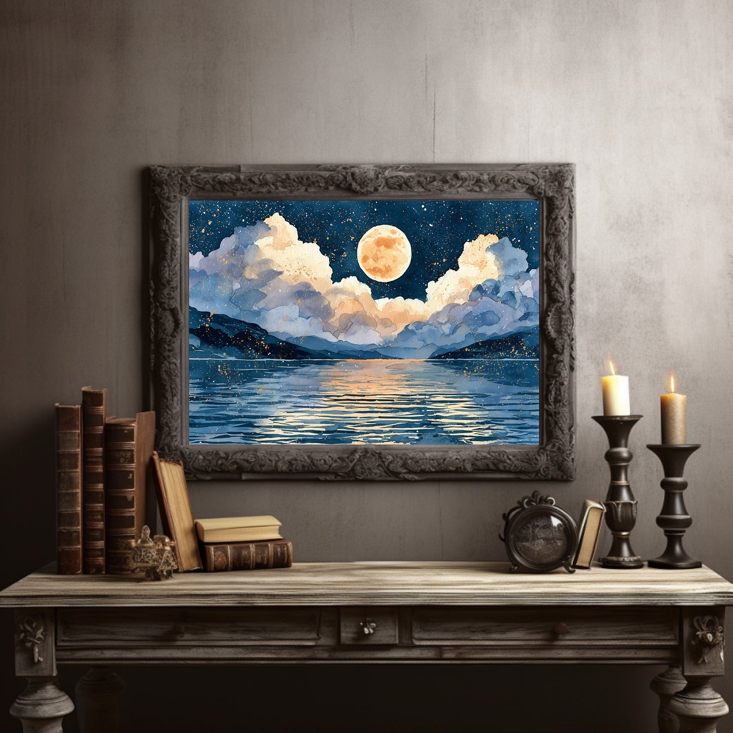 Golden Moon Over Sleeping Water