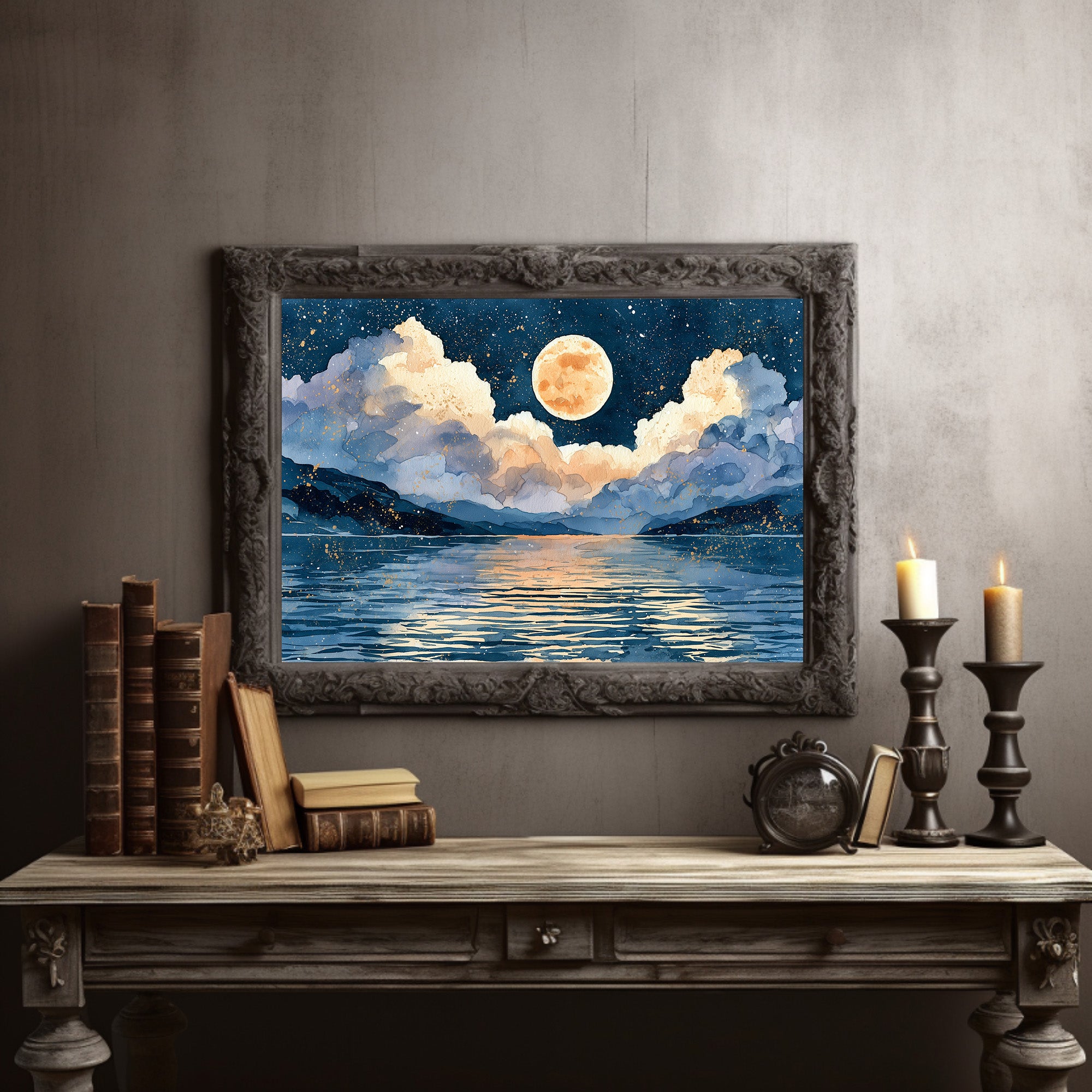 Golden Moon Over Sleeping Water