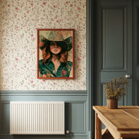 Sage Hat, Coral Light, Steady Gaze