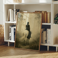 Rider in the Mist: Woman on a White Horse