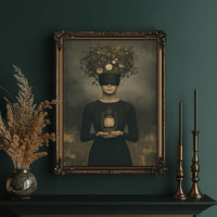 Blindfolded Time: Woman with a Glowing Lantern