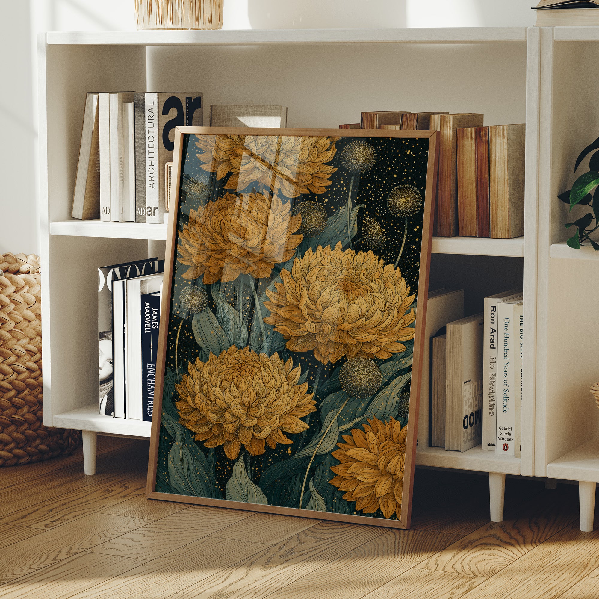 Chrysanthemums and Dandelion Stars: Dark Botanical III