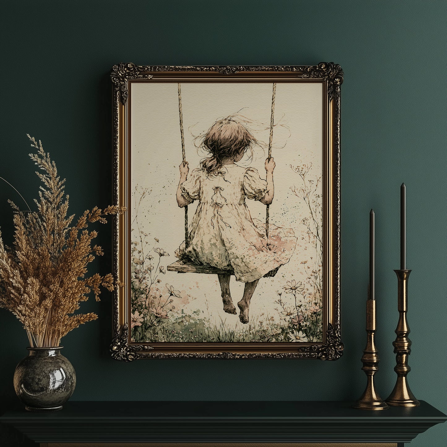 The Wildflower Swing: A Girl's Quiet Sway