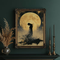 Silhouette Beneath the Harvest Moon