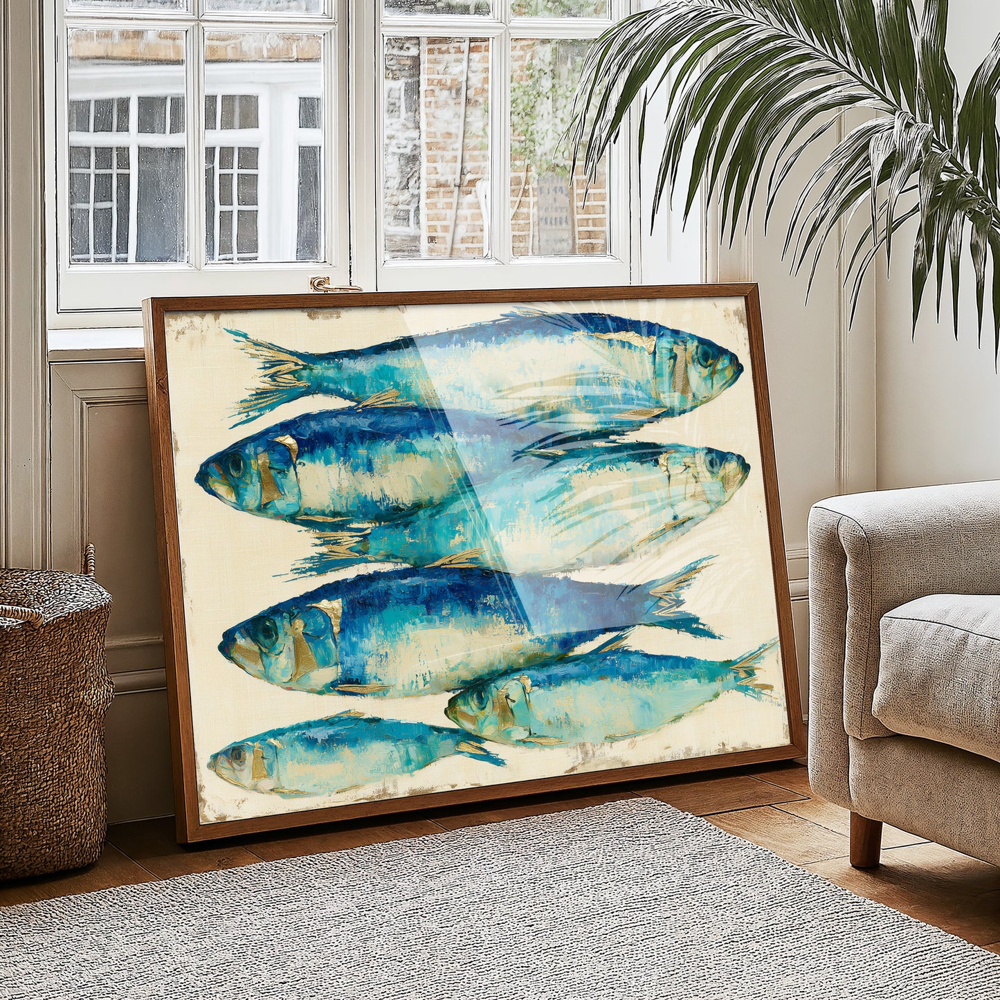 Bold Sardines in Cobalt & Gold