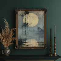 Low Moon Over Birch Marsh