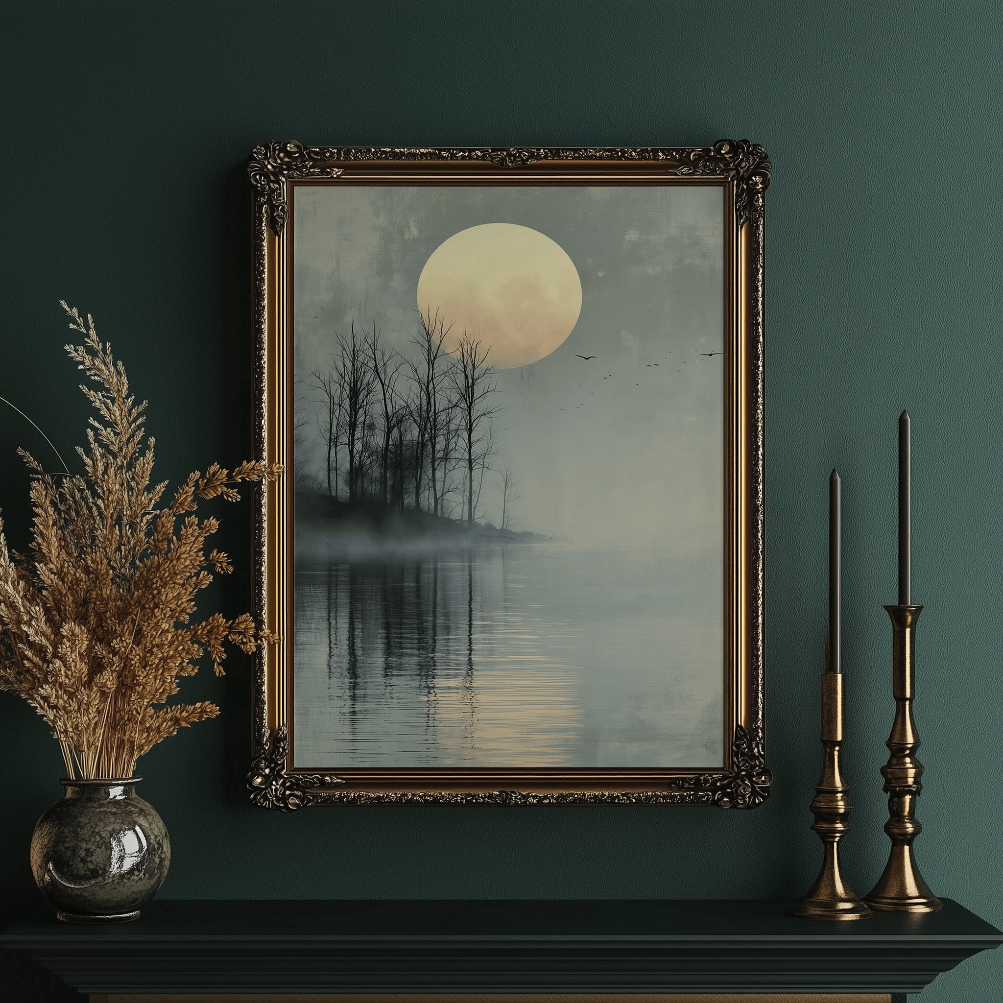 Bare Trees, Wide Water Moon