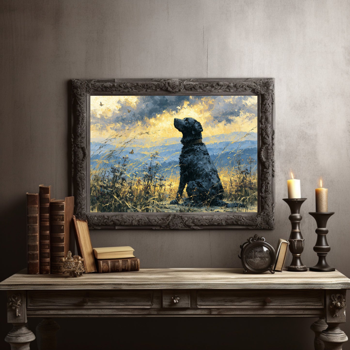 Black Labrador, Butterfly Sky