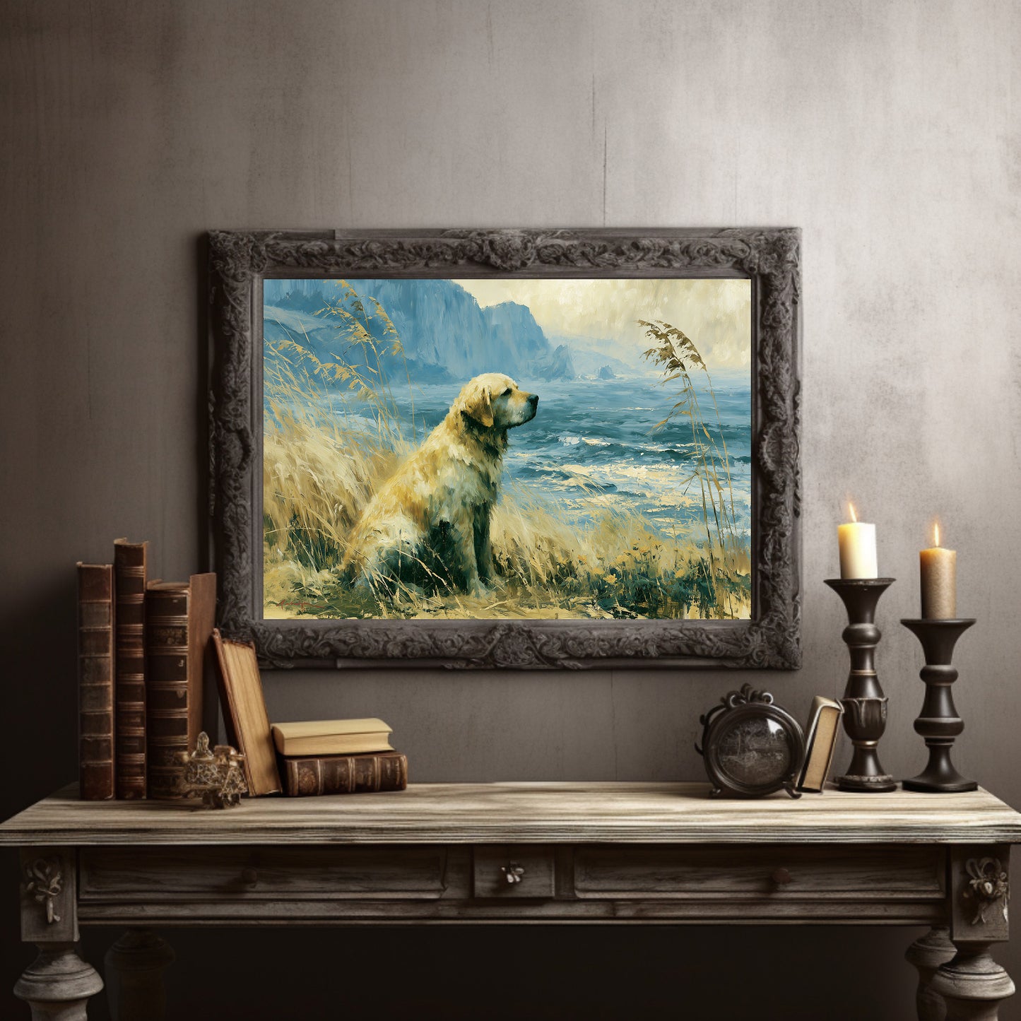 Golden Retriever, Coastal Cliffs