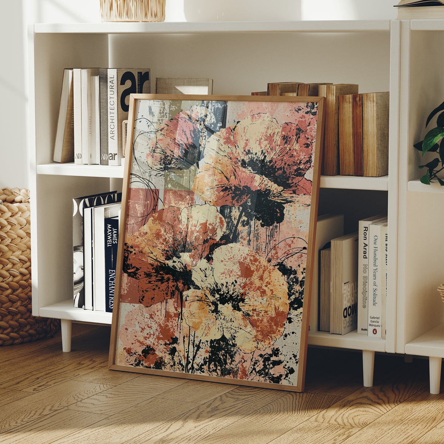 Amber Blooms in Ink & Drip