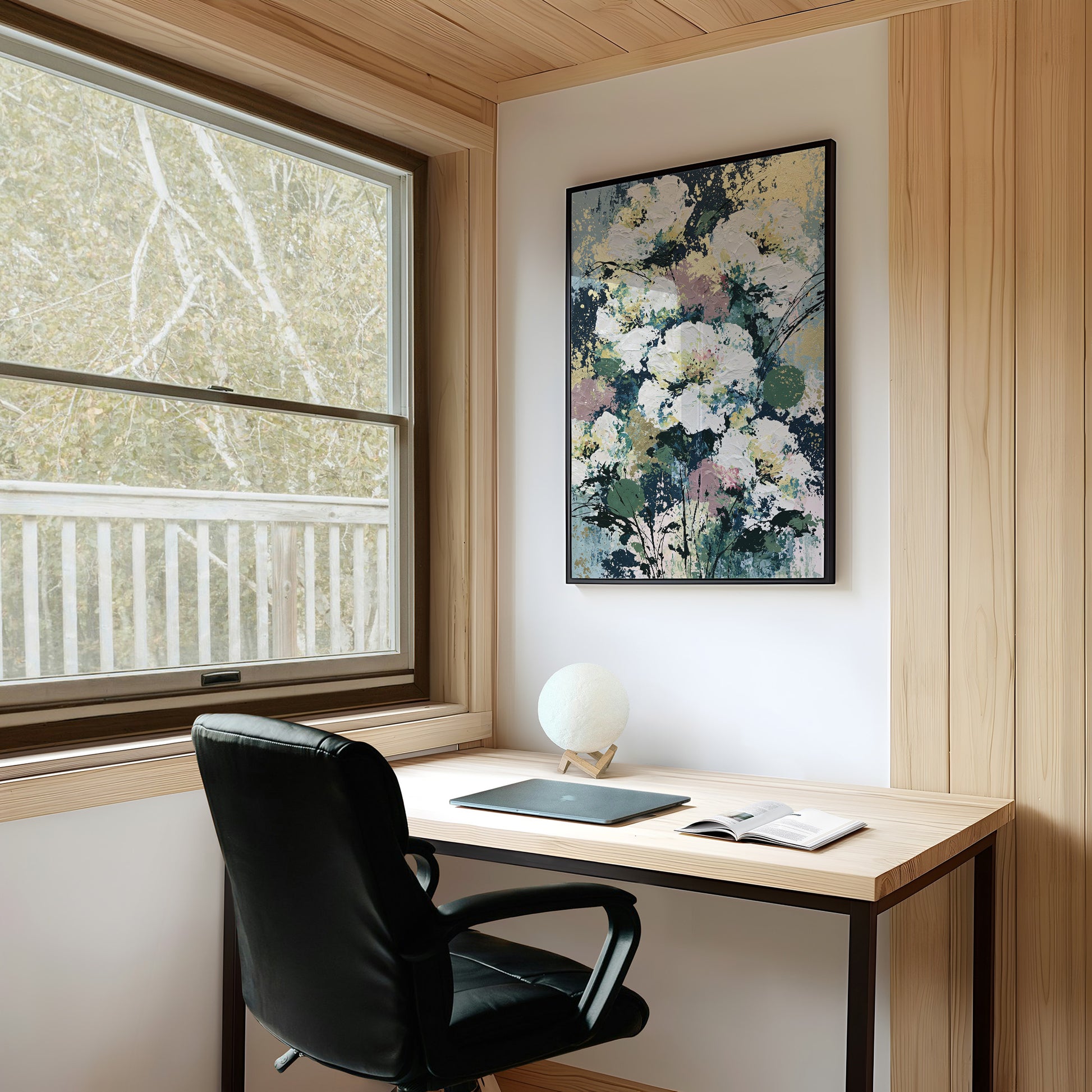 White Peonies in Sage & Slate