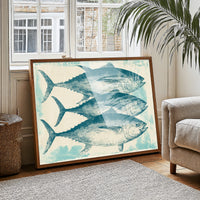 School of Tuna, Vintage Block Print