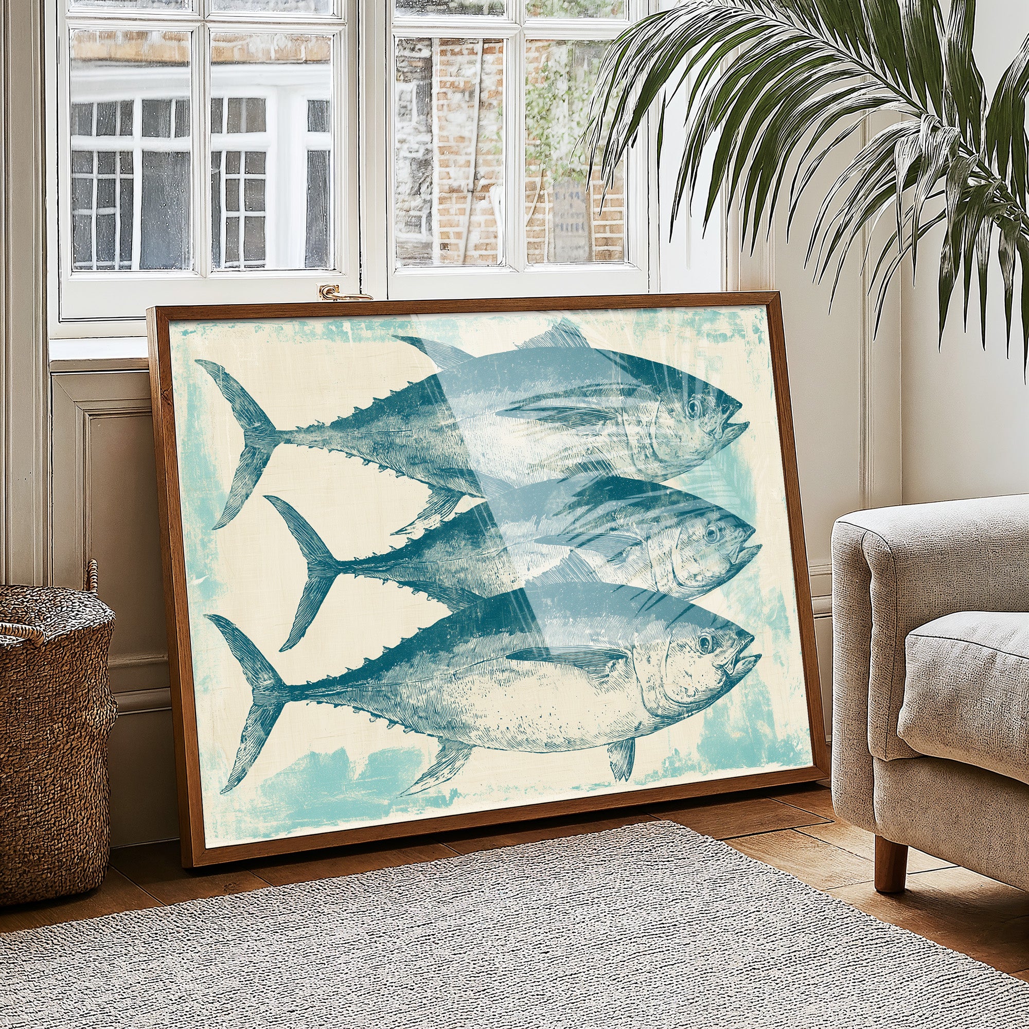 School of Tuna, Vintage Block Print