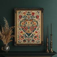 Folk Garden in Crimson and Gold