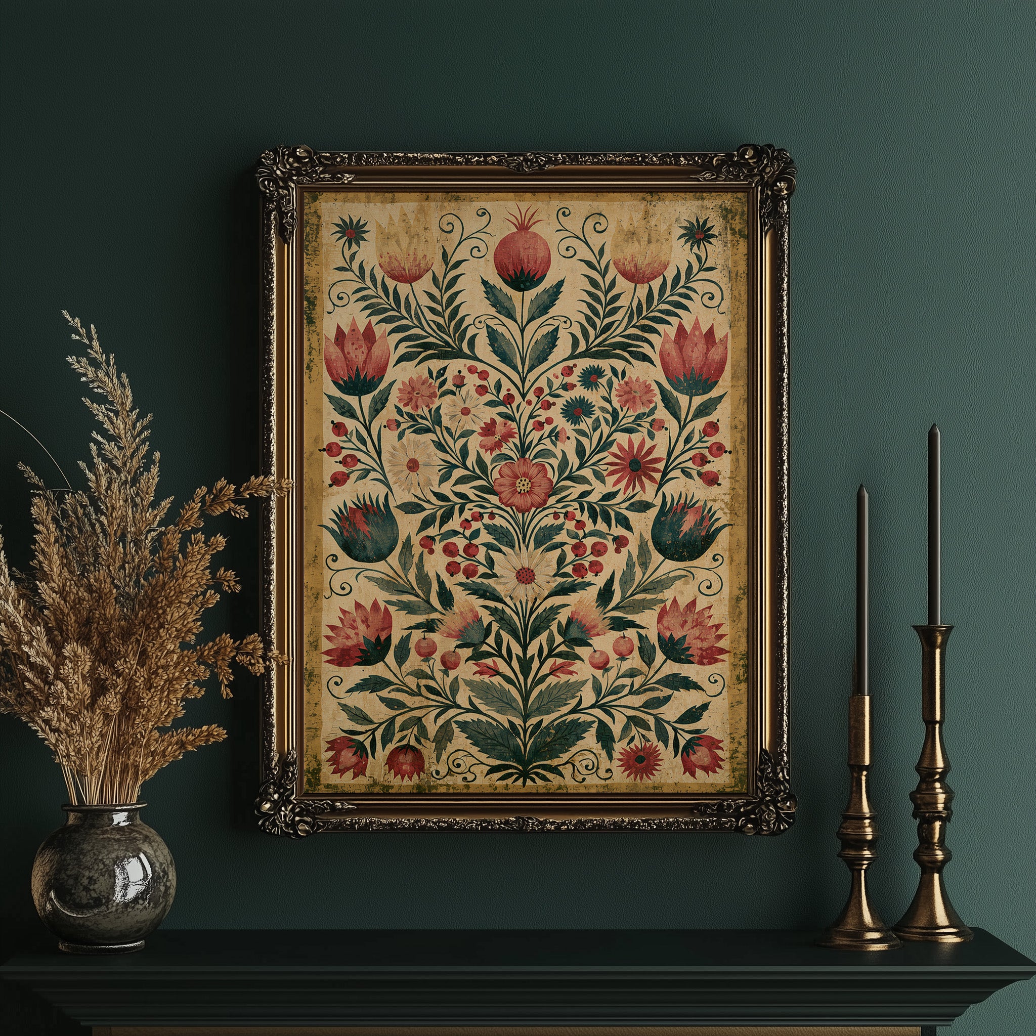 Pomegranate Folk Tapestry