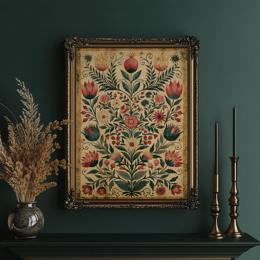 Pomegranate Folk Tapestry