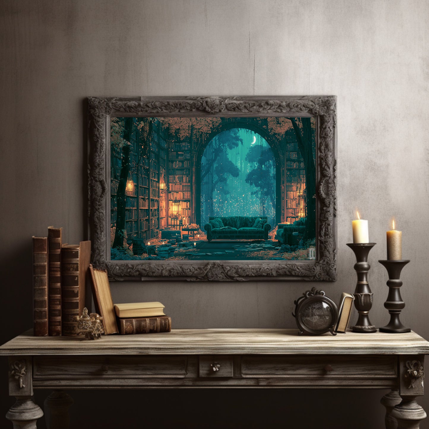 Midnight Library, Moonlit Woods