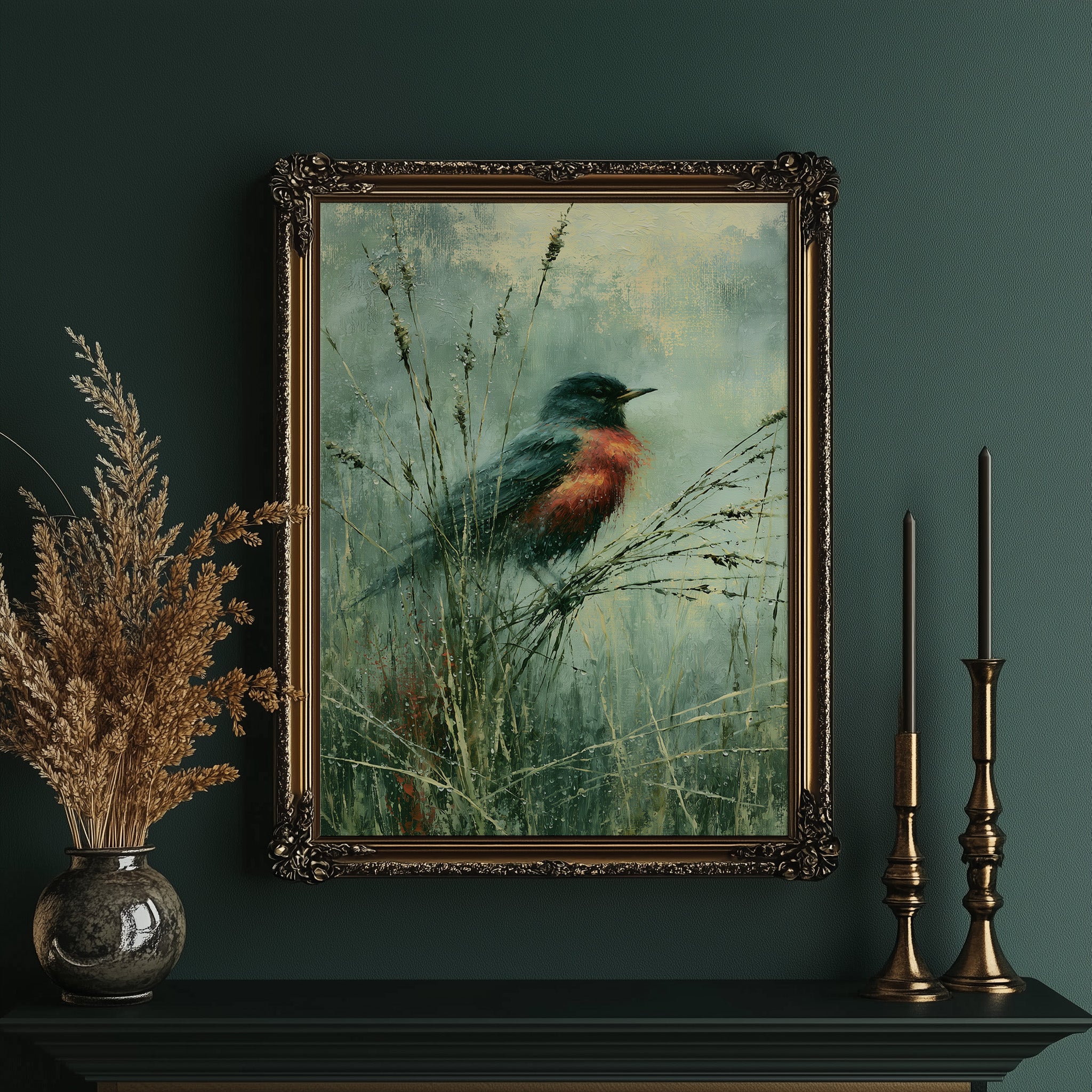 Robin Among the Dewgrass