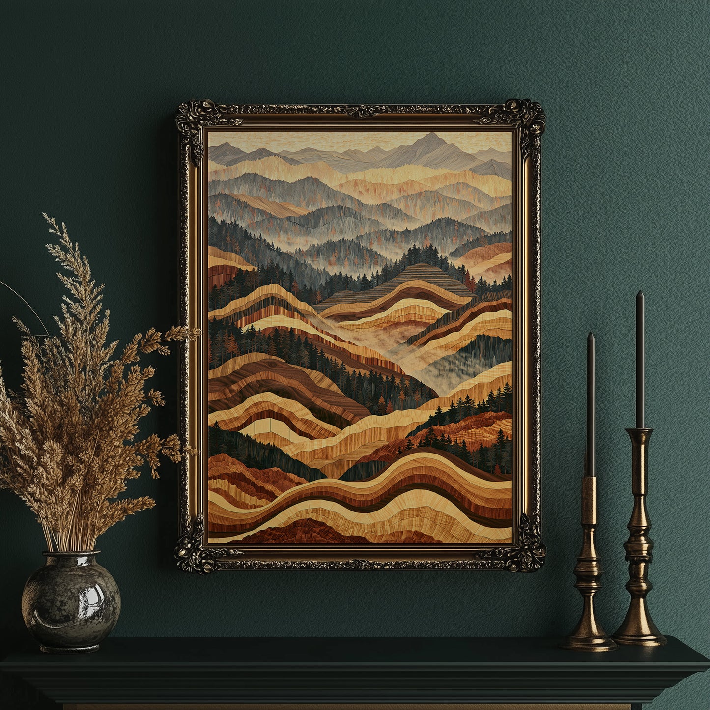 Rolling Foothills in Marquetry