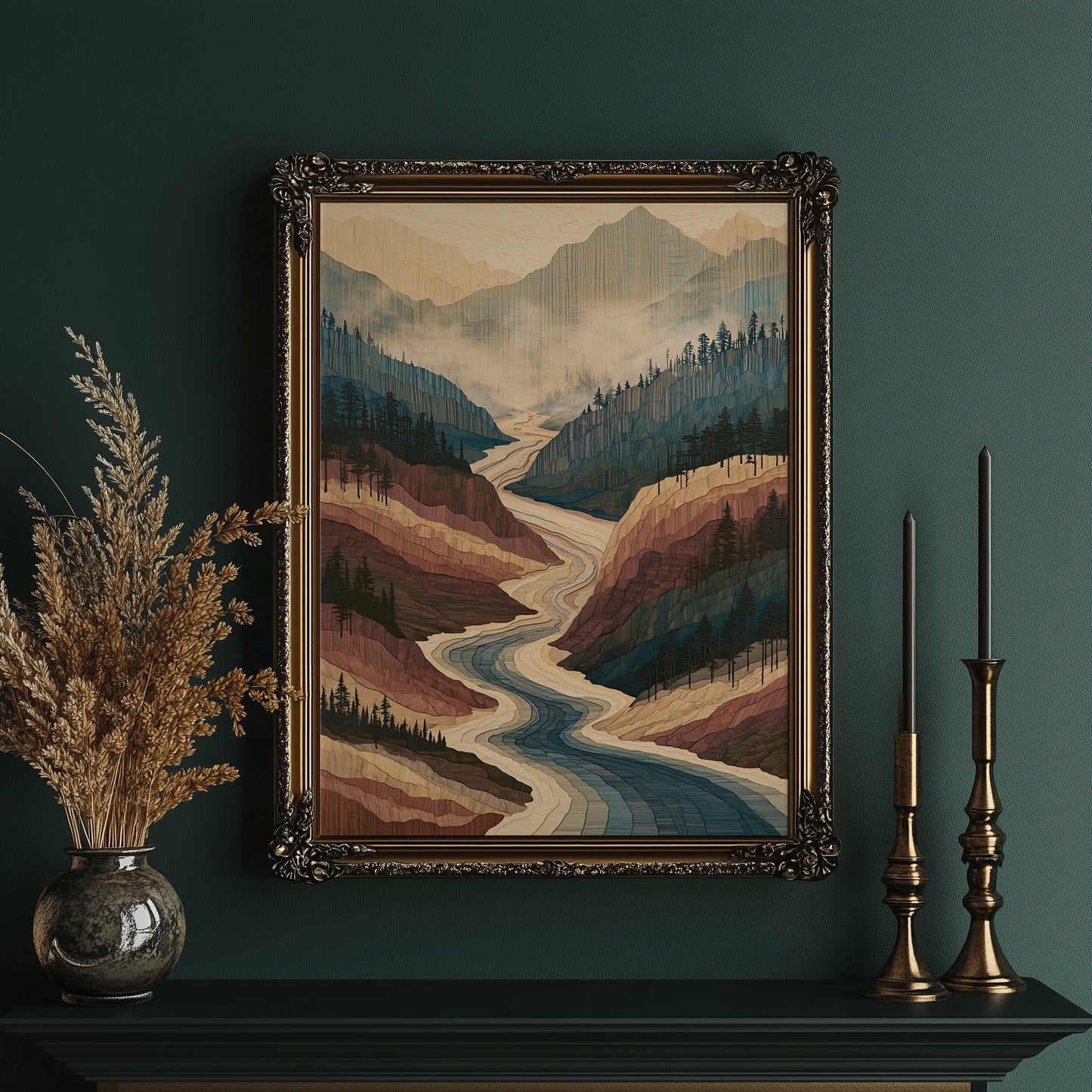 Winding River in Marquetry