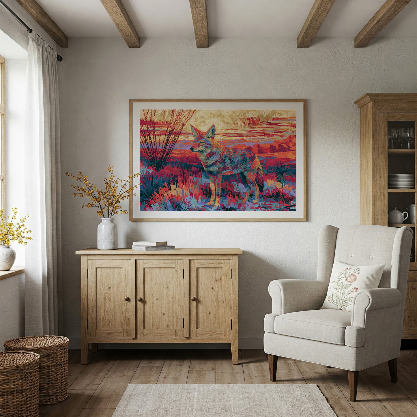 Coyote at Sundown, Fauvist Desert