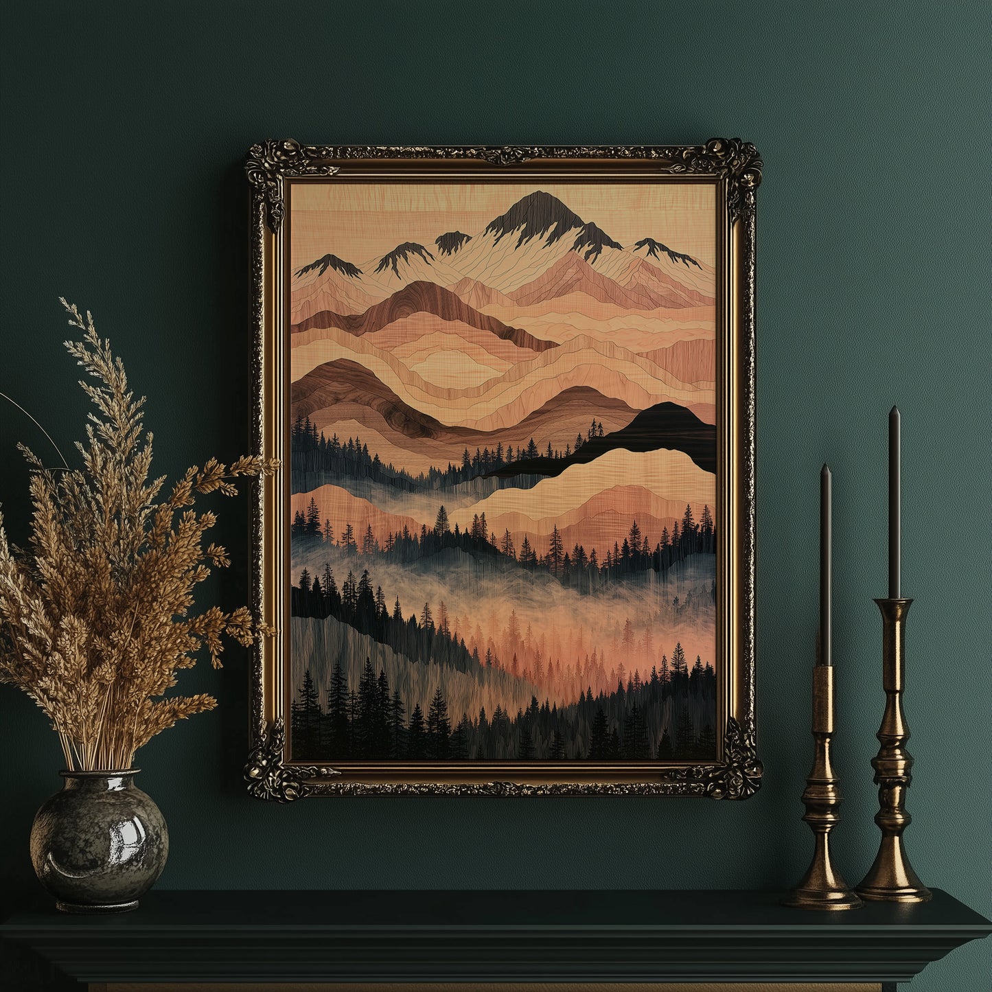 Woodgrain Peaks at Dusk