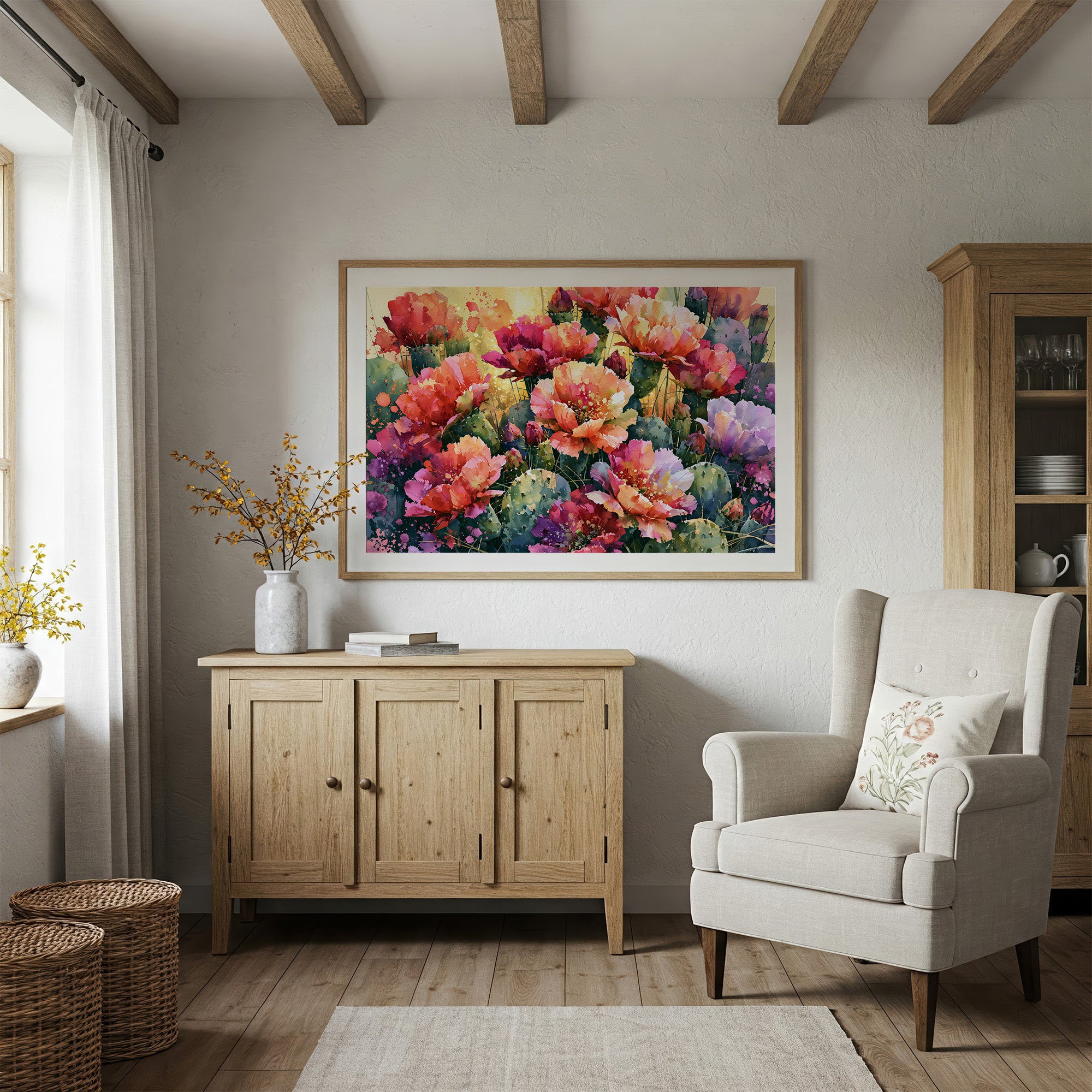 Sunlit Cactus Blossoms