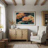 Peonies in Copper and Teal