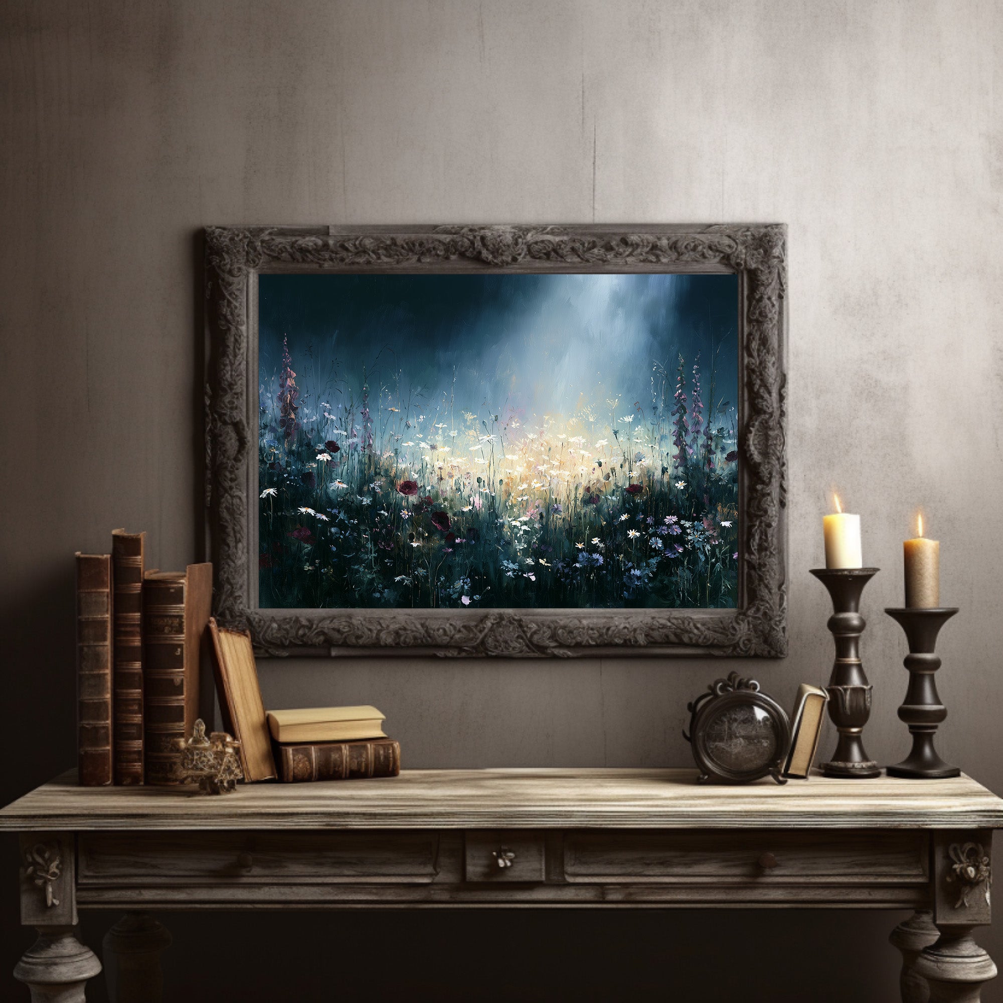 Wildflowers Under Moonlight