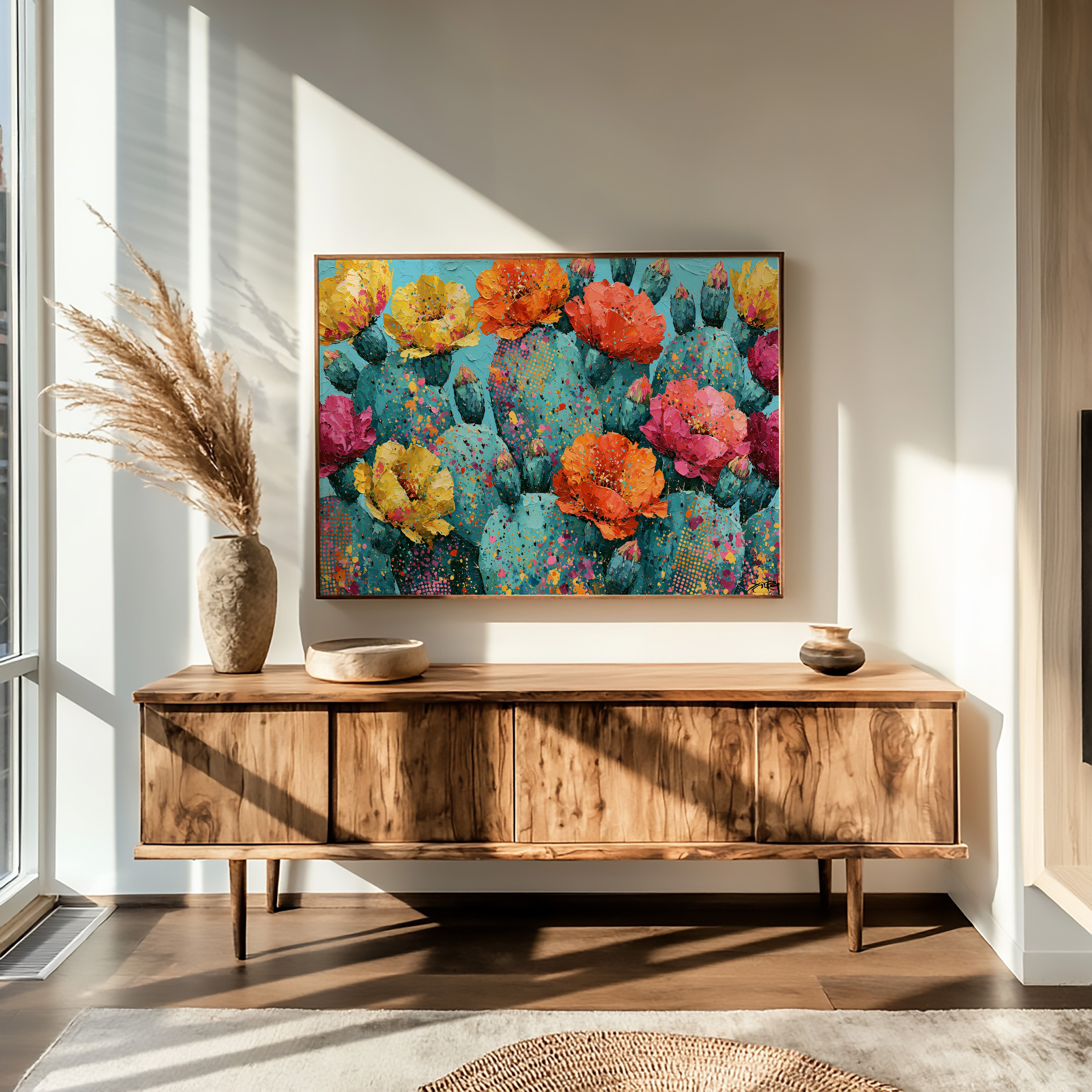 Cactus Bloom, Speckled Turquoise