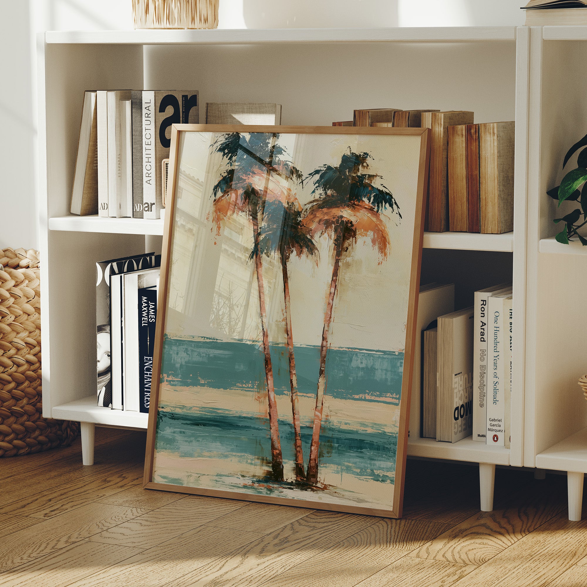 Palms Painted in Palette Knife Gold